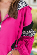Load image into Gallery viewer, Leopard Zip Up Long Sleeve Hooded Jacket