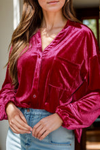 Load image into Gallery viewer, Pocketed Collared Neck Long Sleeve Shirt