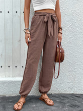 Load image into Gallery viewer, Tied High Waist Pants with Pockets