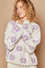 Load image into Gallery viewer, POL Daisy Pattern Drop Shoulder Sweater