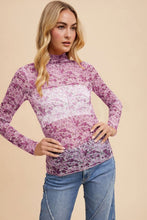 Load image into Gallery viewer, Annie Wear Floral Lettuce Hem Sheer Mesh Top