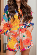 Load image into Gallery viewer, Printed Button Up Long Sleeve Top and Shorts Set