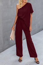 Load image into Gallery viewer, Single Shoulder Short Sleeve Jumpsuit
