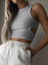 Load image into Gallery viewer, Cutout Round Neck Tank