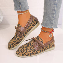 Load image into Gallery viewer, Lace Up Leopard Slip-Ons