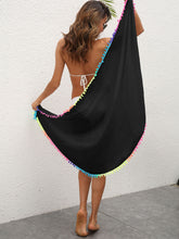 Load image into Gallery viewer, Rainbow Pompom Trim Swim Skirt