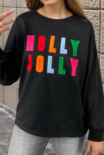 Load image into Gallery viewer, HOLLY JOLLY Round Neck Long Sleeve Top