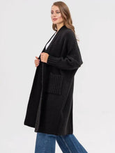 Load image into Gallery viewer, Pocketed Open Front Long Sleeve Longline Cardigan