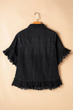 Load image into Gallery viewer, Raw Hem Button Up Denim Top