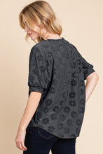 Load image into Gallery viewer, BOMBOM Textured Floral Pattern Top