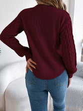 Load image into Gallery viewer, Asymmetric Hem Round Neck Long Sleeve Sweater