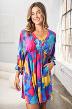Load image into Gallery viewer, White Birch Full Size Printed V-Neck Mini Dress