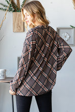 Load image into Gallery viewer, Heimish Plaid Exposed Seam V-Neck T-Shirt