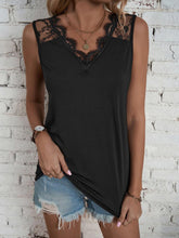 Load image into Gallery viewer, Lace Detail V-Neck Tank