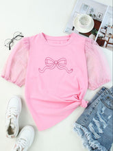 Load image into Gallery viewer, Bow Round Neck Short Sleeve Top