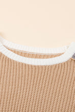 Load image into Gallery viewer, Color Block Round Neck Drop Shoulder Sweater