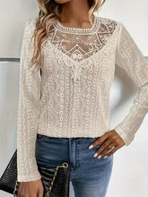 Load image into Gallery viewer, Lace Eyelet Long Sleeve Top