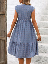 Load image into Gallery viewer, Swiss Dot V-Neck Cap Sleeve Dress