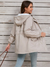 Load image into Gallery viewer, Drawstring Long Sleeve Hooded Jacket