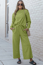 Load image into Gallery viewer, DOORBUSTER DEAL: Take Full Size Textured Long Sleeve Top and Drawstring Pants Set
