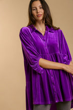 Load image into Gallery viewer, Umgee Full Size Button Down Tiered Back High Low Shirt