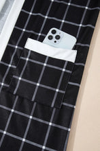 Load image into Gallery viewer, Plaid Open Front Long Sleeve Cover Up
