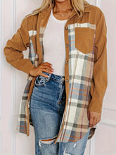 Load image into Gallery viewer, Plaid Collared Neck Long Sleeve Jacket