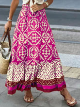 Load image into Gallery viewer, Geometric Elastic Waist Maxi Skirt