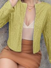 Load image into Gallery viewer, Full Size Sequin Open Front Cropped Jacket