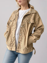 Load image into Gallery viewer, Studded Collared Neck Button Up Jacket
