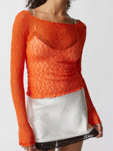 Load image into Gallery viewer, Lace Boat Neck Long Sleeve Blouse