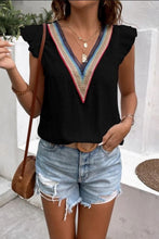Load image into Gallery viewer, Full Size Ruffled V-Neck Cap Sleeve Blouse
