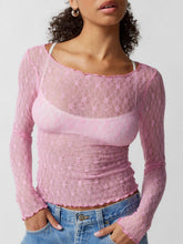 Load image into Gallery viewer, Lace Boat Neck Long Sleeve Blouse