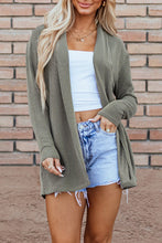 Load image into Gallery viewer, Textured Open Front Long Sleeve Cover Up