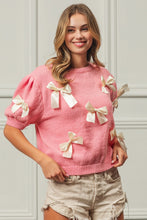 Load image into Gallery viewer, BiBi Ribbon Bow Detail Puff Sleeve Sweater