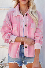 Load image into Gallery viewer, Exposed Seam Collared Neck Drop Shoulder Jacket