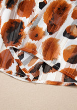Load image into Gallery viewer, Printed Tie Neck Three-Quarter Sleeve Blouse