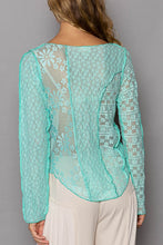 Load image into Gallery viewer, POL Exposed Seam Long Sleeve Lace Knit Top