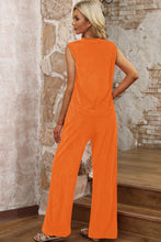 Load image into Gallery viewer, Round Neck Sleeveless Top and Pants Set