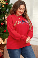 Load image into Gallery viewer, Plus Size MERRY Round Neck Long Sleeve Sweater