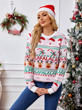 Load image into Gallery viewer, Christmas Element Round Neck Long Sleeve Sweater
