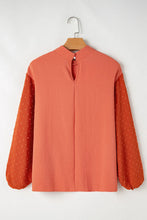 Load image into Gallery viewer, Swiss Dot Mock Neck Balloon Sleeve Blouse