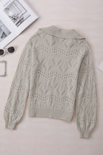 Load image into Gallery viewer, Hollow Out Johnny Collar Sweater