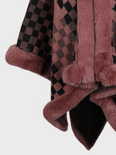 Load image into Gallery viewer, Fuzzy Checkered Long Sleeve Poncho