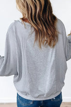 Load image into Gallery viewer, Waffle-Knit Round Neck Long Sleeve Top