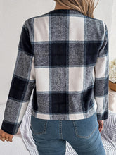 Load image into Gallery viewer, Plaid Open Front Long Sleeve Jacket