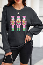 Load image into Gallery viewer, Sequin Nutcracker Round Neck Long Sleeve Sweatshirt