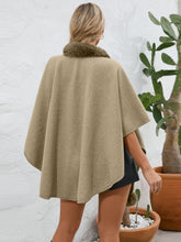 Load image into Gallery viewer, Fuzzy Trim Open Front Poncho