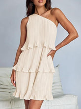 Load image into Gallery viewer, Layered Single Shoulder Mini Dress