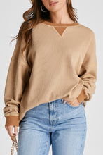 Load image into Gallery viewer, Waffle-Knit Long Sleeve Sweatshirt